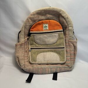 Pure Hemp Handmade Backpack Multi Pocket Back Boho‎ Hippie Festival